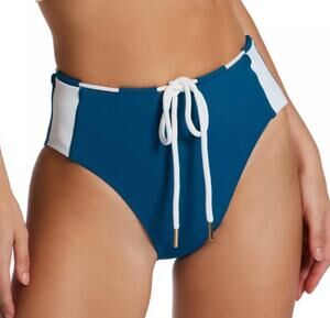 Robin Piccone Emma High Waist Bikini Bottom Safire Combo L NWT